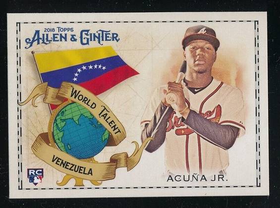 ronald acuña jr. - topps allen and ginter 2018 - world talent venezuela - rookie card