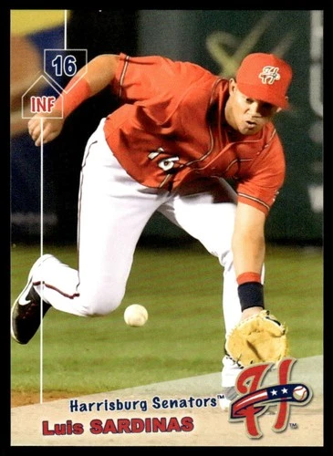 Luis Sardinas - 2019  Choice Minor League Rookie Harrisburg Senators *liga menor pre rookie card*