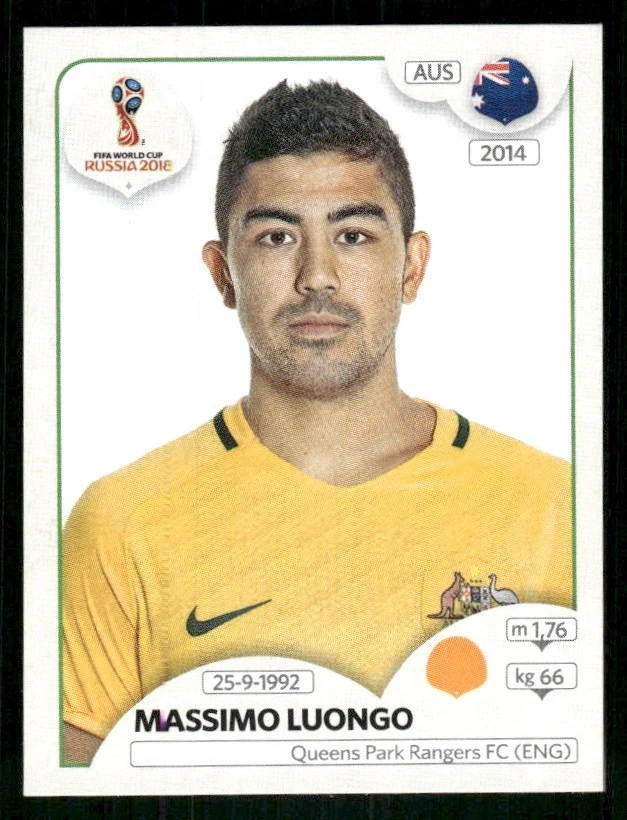 Massimo Luongo - 2018 Panini World Cup Soccer Stickers Australia