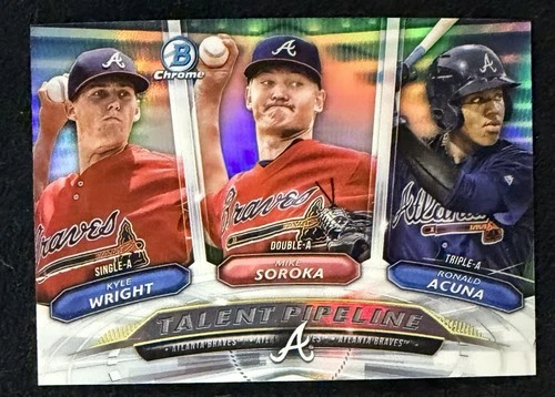 Ronald Acuna - 2018 Bowman Chrome Talent Pipeline Refractor (RC) pre rookie card liga menor prospecto