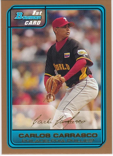 Carlos Carrasco - 2006 Bowman Draft Futures Game Prospects 1st Bowman *paralela gold pre rookie card liga menor*