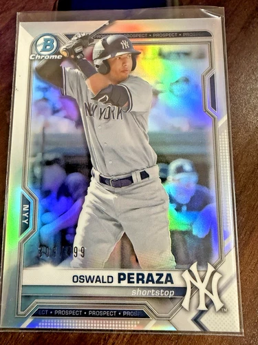 Oswald Peraza - 2021 Bowman Chrome Prospects  pre rookie card