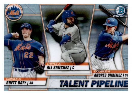  andres gimenez ali sanchez y brett baty - 2020 bowman chrome talent pipeline pre rookie card prospecto liga menor