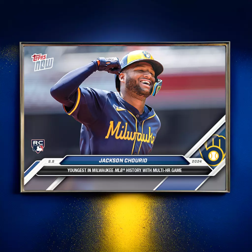 Jackson Chourio - 2024 Topps Now - Jugador de Milwaukee mas Joven con Multi HR game
