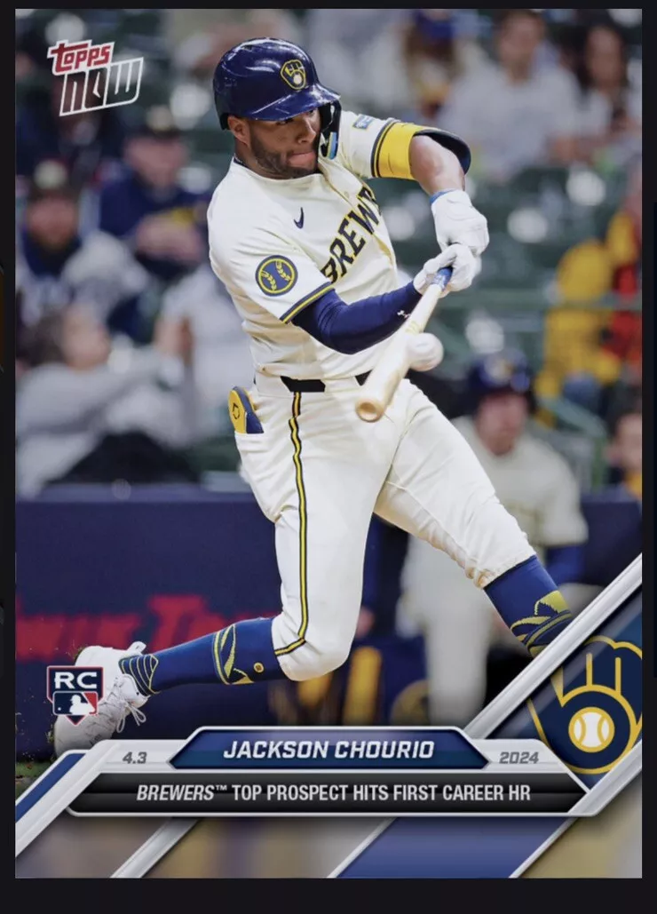 Jackson Chourio - 2024 Topps Now *Rookie Card* - Primer Jonrón de su Carrera