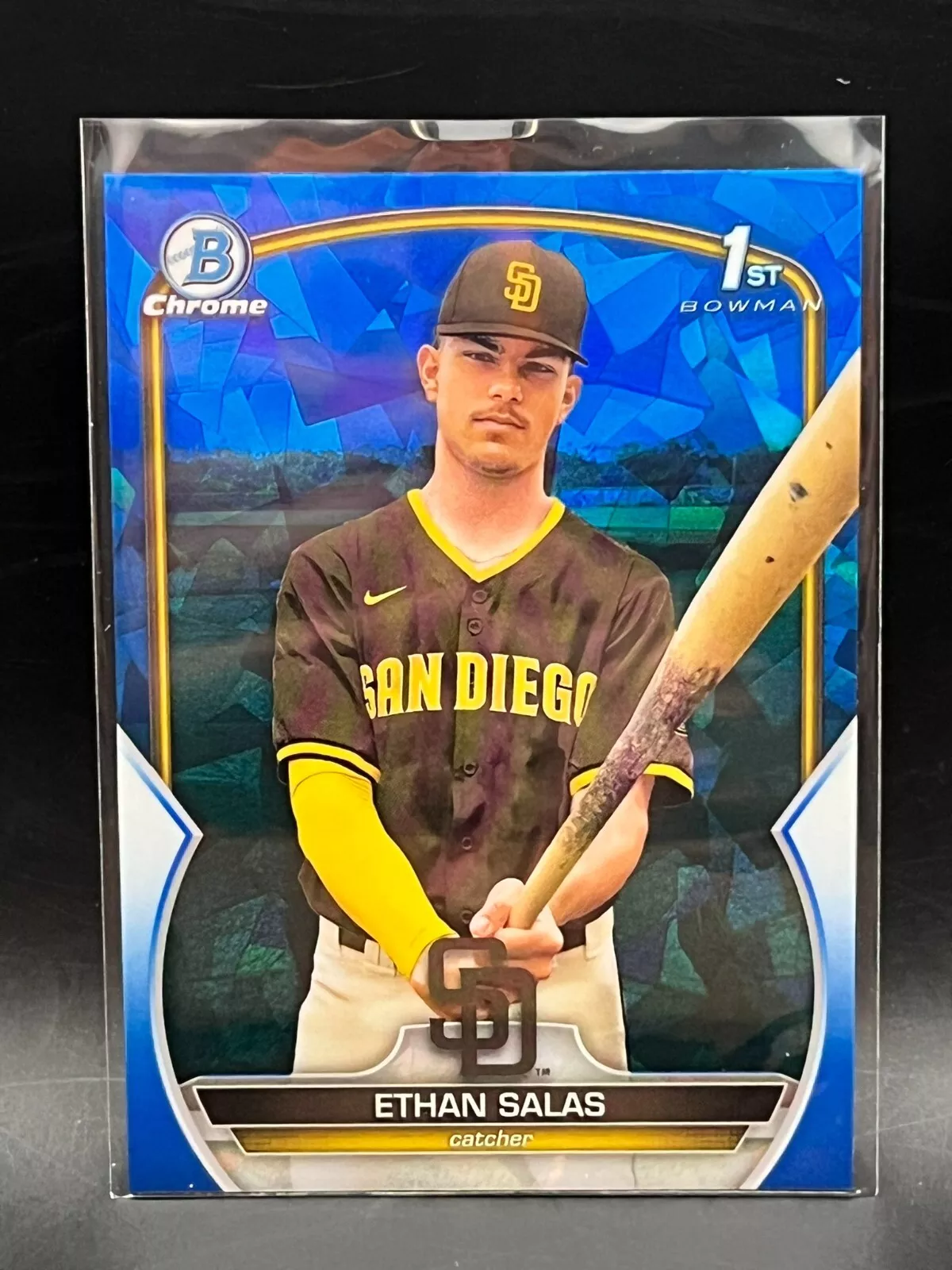 Ethan Salas - 2023 Bowman 1st Bowman Safiro Pre rookie card (primera carta)