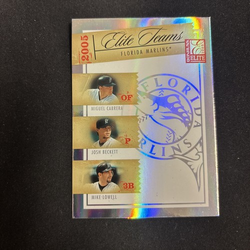 Miguel Cabrera, Josh Beckett, Mike Lowell - 2005 Donruss Elite - Elite Teams *numerada de /1500*