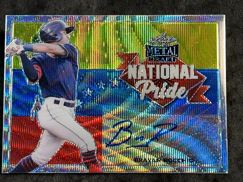 Brayan Rocchio - 2021 Leaf METAL DRAFT ROOKIE REFRACTOR National Pride *rookie card RC novato* AUTO 