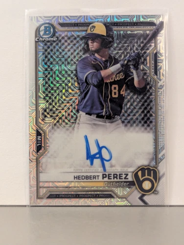 Hedbert Perez - 2021 Bowman Chrome Mega Mojo Refractor Auto Firma Certificada