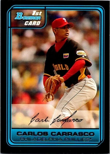 Carlos Carrasco - 2006 Bowman Draft Futures Game Prospects 1st Bowman *paralela gold pre rookie card liga menor*