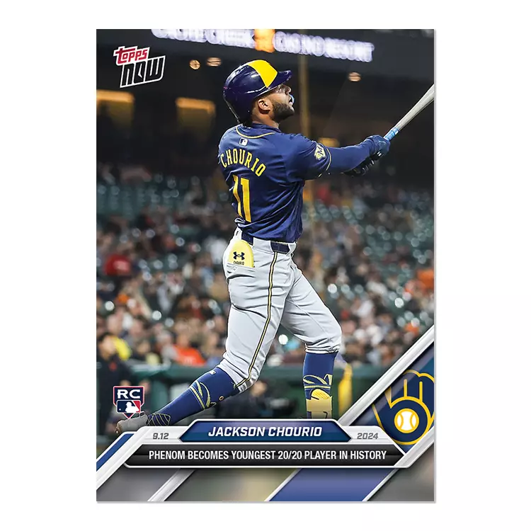 Jackson Chourio - 2024 Topps Now - Rookie Card- el mas joven de la historia con un 20-20