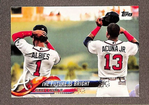 ronald acuña jr. / ozzie albies - topps update 2018 - the future is bright *carta año de novato*