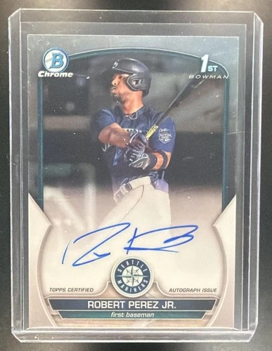 Robert Perez Jr. - 2023 Bowman Chrome 1st Bowman *Prospect liga menor pre rookie card* auto firma certificada