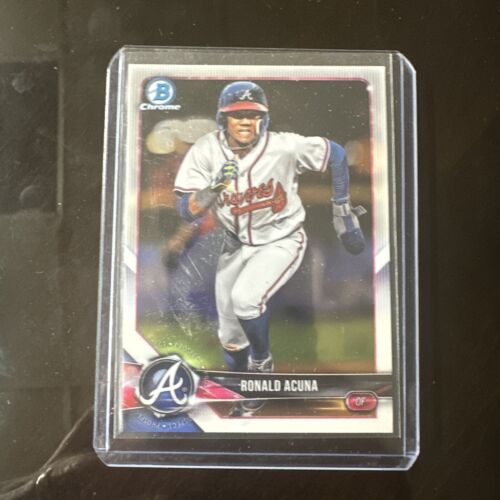 ronald acuna jr  - 2018 bowman pre rookie rc liga menos prospecto 