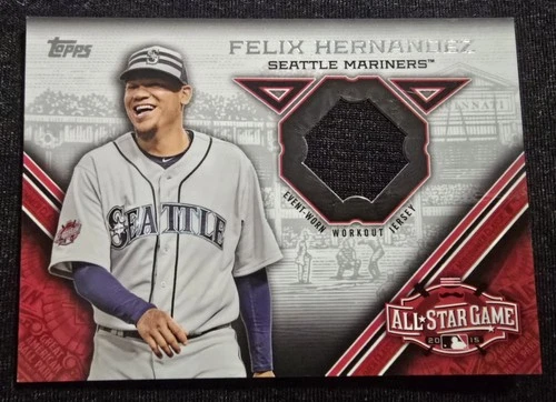 Felix Hernandez - 2015 Topps Update All-Star Stitches Event Worn Jersey *numerada de /50*