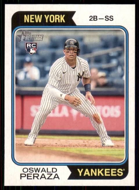 Oswald Peraza - 2023 Topps Heritage *> Segunda Edición: High Numbers<* SHORTPRINT *rookie card RC novato*