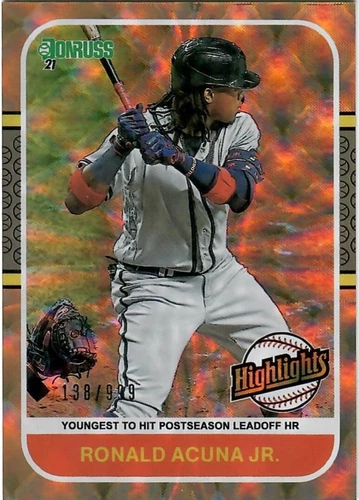 Ronald Acuna Jr. - 2021 Donruss Braves 1987 Retro Highlights Diamond *numerada de /999*