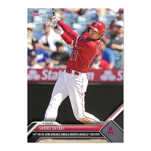 SHOHEI OHTANI - 2023 MLB Topps NOW 511 *marca de jonrones* 14 HRS IN JUNE LOS ANGELES ANGELS